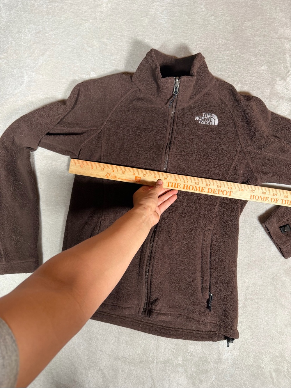 The North Face Dark Brown Fleece Zip Jacket - Picture 6 of 8